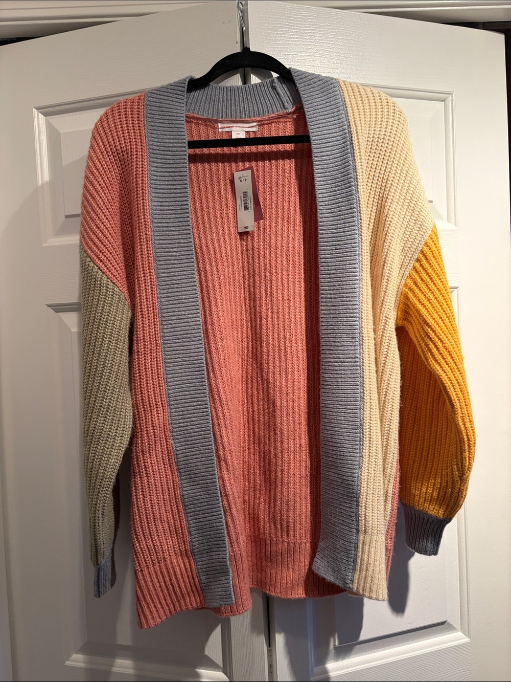 Joe Fresh x Jillian Harris Colorblock Ribbed Open Cardigan
